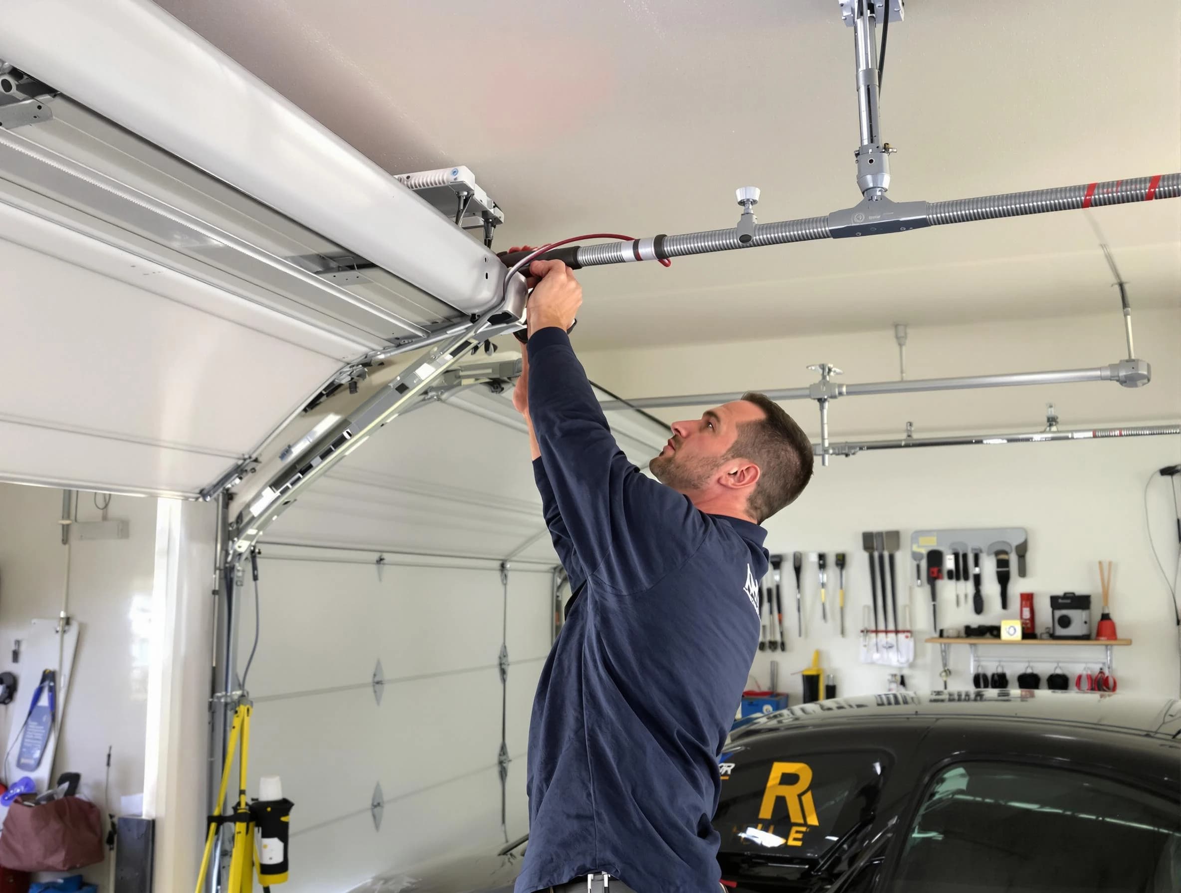 Pleasant Grove Garage Door Repair technician performing garage door cable repair in Pleasant Grove