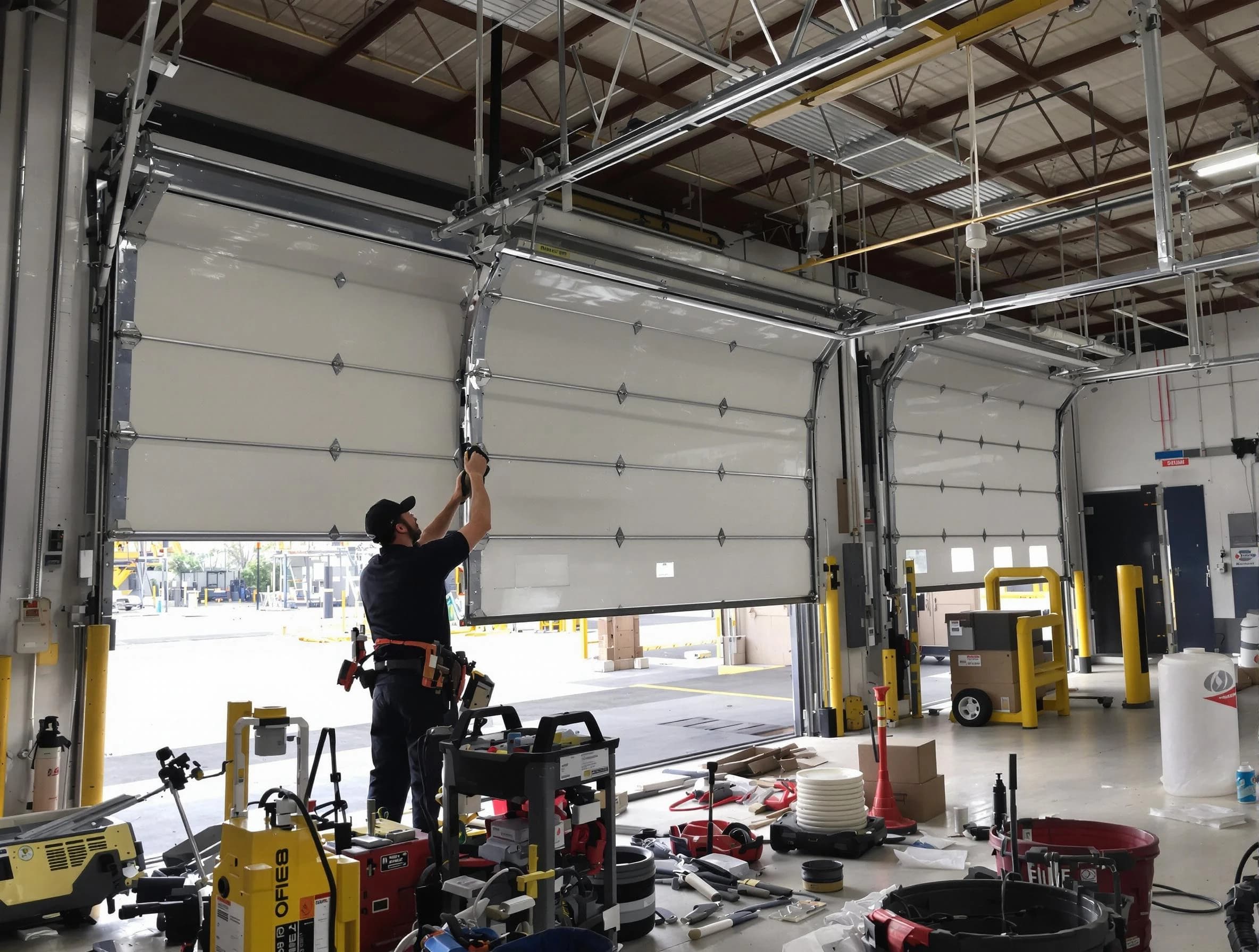 Pleasant Grove Garage Door Repair technician performing commercial garage door repair in Pleasant Grove