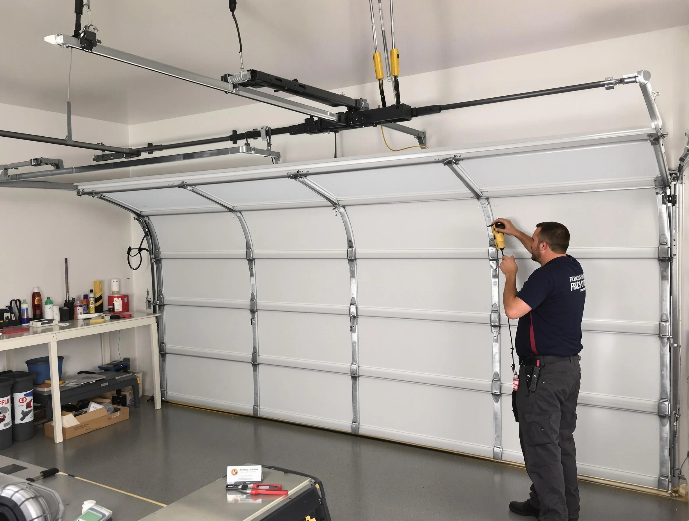 Pleasant Grove Garage Door Repair certified technician performing overhead door system repair in Pleasant Grove