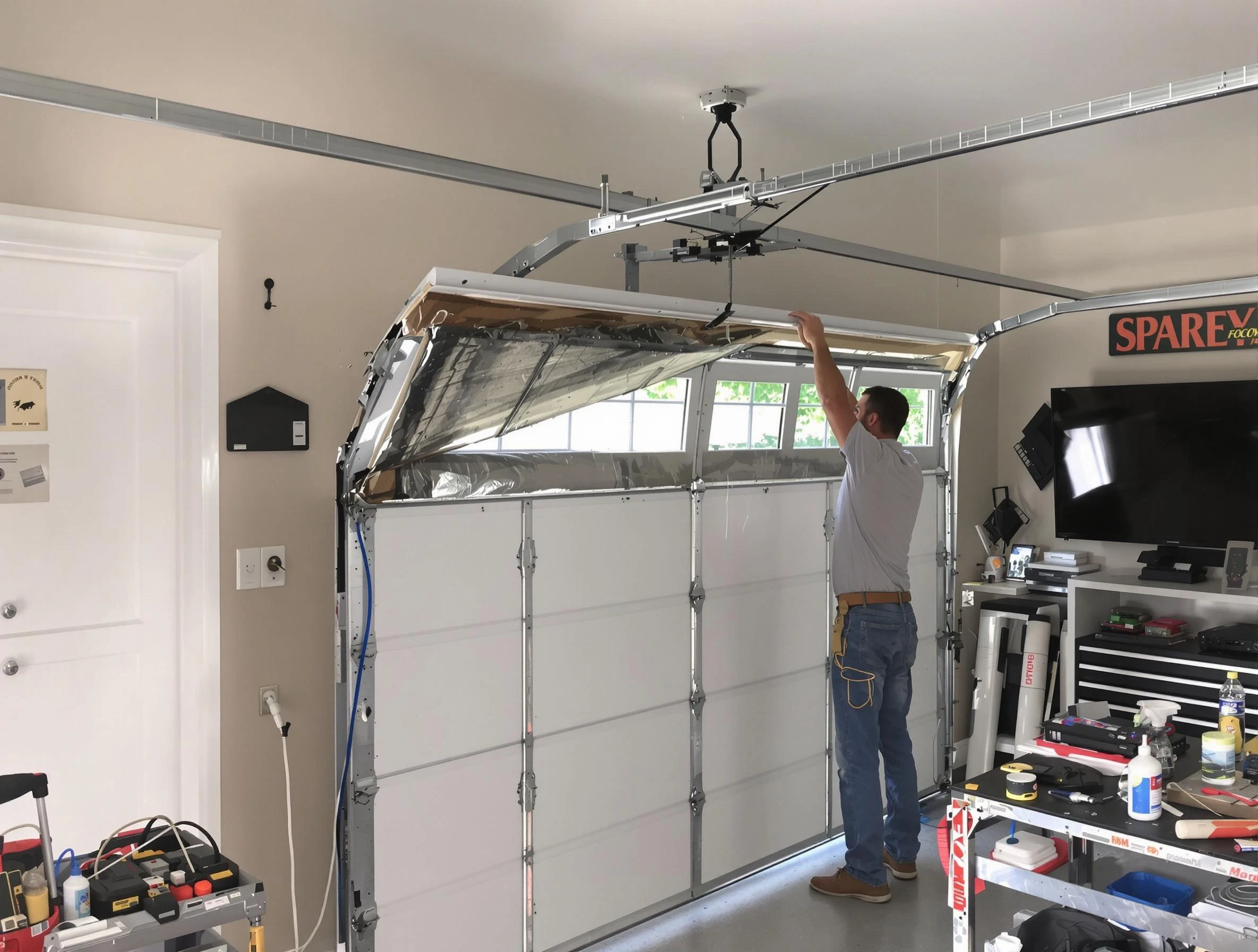 Garage door section replacement by Pleasant Grove Garage Door Repair in Pleasant Grove